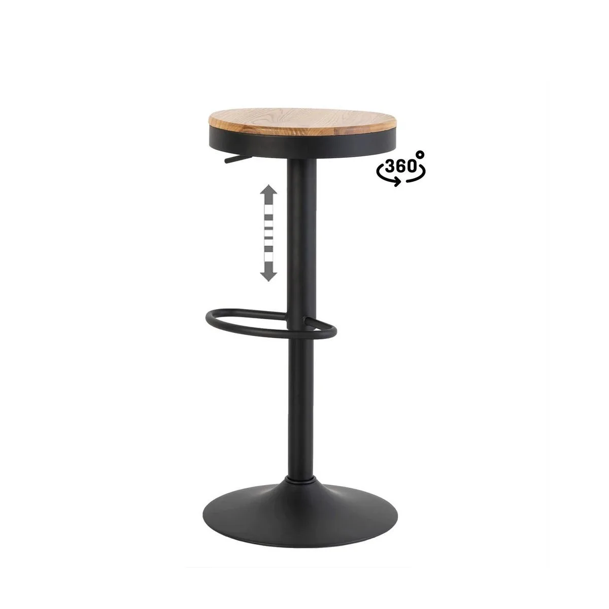 Taburete regulable BARRET negro