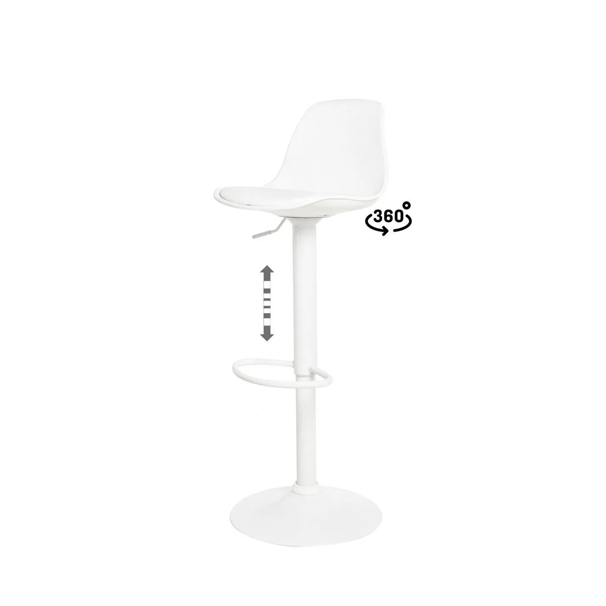 Taburete regulable SADIE blanco