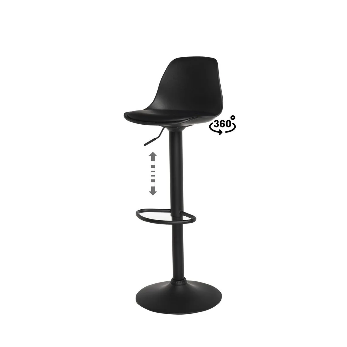 Taburete regulable SADIE negro