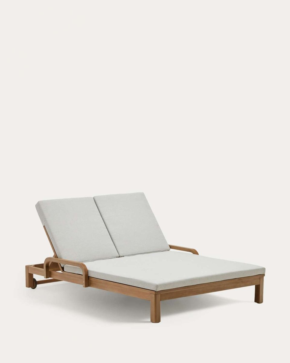 Tumbona doble Sonsaura de madera maciza de eucalipto FSC 100%