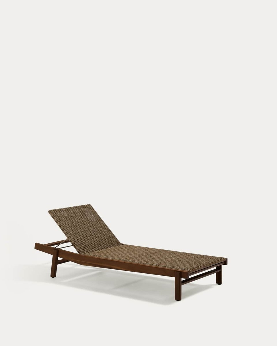 Tumbona Itani de madera maciza de acacia y ratán sintético FSC 100%